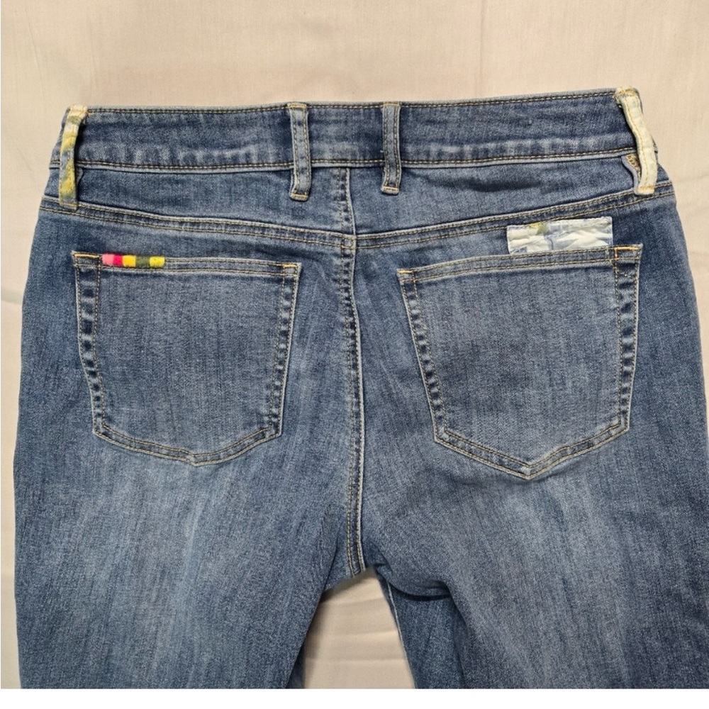 Tommy Bahama Pendleton Skinny Ankle Denim Jeans Womens 28x28 Patch Floral RawHem - Picture 5 of 12